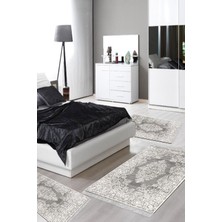 Alanur Home Eko Trend Djt Yıkanabilir Kaymaz Taban 3 Lü Yatak Odası Takımı 762 Osmanli Gri