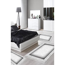 Alanur Home Eko Trend Djt Yıkanabilir Kaymaz Taban 3 Lü Yatak Odası Takımı 767 Bordürlü Bordo