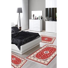 Alanur Home Eko Trend Djt Yıkanabilir Kaymaz Taban 3 Lü Yatak Odası Takımı S5009 Osmanli Bordo