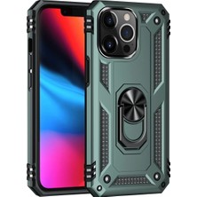 Yazline Global Mey Ithalat®  iPhone 14 Pro Kılıf Sofya Yüzüklü Silikon Kapak - Yeşil