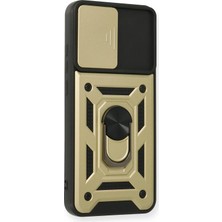 Yazline Global Mey Ithalat®  Samsung Galaxy A03S Kılıf Pars Lens Yüzüklü Silikon - Gold