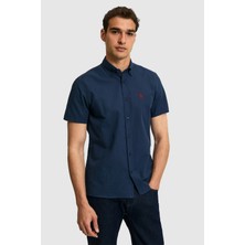 U.S. Polo Assn. Erkek Lacivert Kısa Kollu Gömlek 50324727-VR033