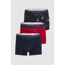 U.S. Polo Assn. Erkek Lacivert 3'lü Boxer Takımı 50326506-VR033