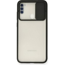 Yazline Global Mey Ithalat®  Samsung Galaxy A11 Kılıf Palm Buzlu Kamera Sürgülü Silikon - Siyah