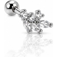 Nur Silver Helen Çelik Tragus Küpe NUR-KE03398