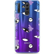 Spoyi Honor 20 Lite Eyes Tasarımlı Süper Şeffaf Telefon Kılıfı