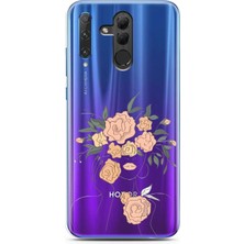Spoyi Honor 20 Lite Powder Flowers Tasarımlı Süper Şeffaf Telefon Kılıfı