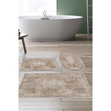 Alanur Home Eko Trend Djt 3 Lü Yıkanabilir Kaymaz Taban Banyo Paspas Seti 616 Klasik Bej
