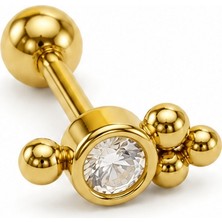 Nur Silver Bobble Çelik Tragus Küpe NUR-KE03423