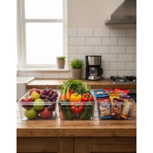 Okyanus Home 3'lü Kapaksız Şeffaf Buzdolabı Organizeri ve Saklama Kabı 4500ML