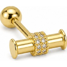 Nur Silver Taşlı Çelik Tragus Küpe NUR-KE03426