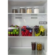 Okyanus Home 3'lü Kapaksız Şeffaf Buzdolabı Organizeri ve Saklama Kabı 6500ML