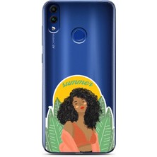 Spoyi Honor 8c Summer Lady Tasarımlı Süper Şeffaf Telefon Kılıfı