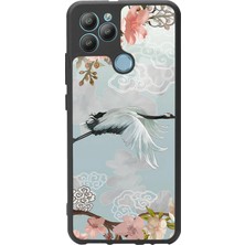 Spoyi General Mobile Gm 22 Plus Suluboya Leylek Tasarımlı Glossy Telefon Kılıfı