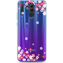 Spoyi Honor 20 Lite Art Sakura Tasarımlı Süper Şeffaf Telefon Kılıfı