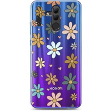 Spoyi Honor 20 Lite Floral Tasarımlı Süper Şeffaf Telefon Kılıfı