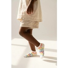 Bony Socks Desenli Çocuk Step Çorap Ekru Mix