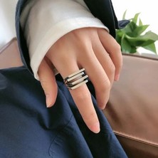 Eyelashes Silver 925 Ayar Ayarlanabilir Bohem Tarz Çok Katmanlı Gümüş Yüzük