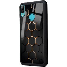 Spoyi Huawei Y6 (2019) Yellow Carbon Tasarımlı Glossy Telefon Kılıfı
