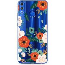 Spoyi Honor 8x Art Açelya Tasarımlı Süper Şeffaf Telefon Kılıfı