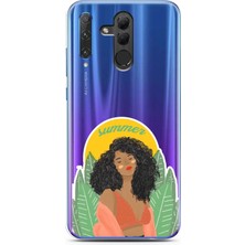 Spoyi Honor 20 Lite Summer Lady Tasarımlı Süper Şeffaf Telefon Kılıfı