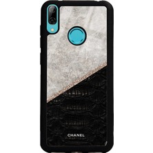 Spoyi Huawei Y7 (2019) Chanel Tasarımlı Glossy Telefon Kılıfı