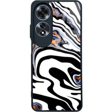 Spoyi Oppo A60 Beyaz Mermer Tasarımlı Glossy Telefon Kılıfı
