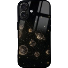 Spoyi iPhone 16 Golden Orrery Tasarımlı Glossy Telefon Kılıfı