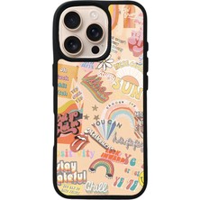 Spoyi iPhone 16 Pro Vintage Sticker Tasarımlı Glossy Telefon Kılıfı