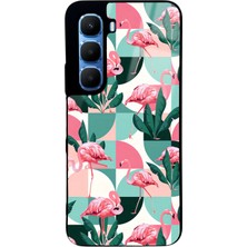 Spoyi Infinix Hot 60 Retro Flamingo Duvar Kağıdı Tasarımlı Glossy Telefon Kılıfı