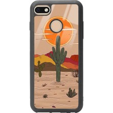 Spoyi General Mobile Gm 8 Go Retro Kaktüs Güneş Tasarımlı Glossy Telefon Kılıfı