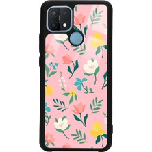Spoyi Oppo A15 - A15S Pinky Flowers Tasarımlı Glossy Telefon Kılıfı