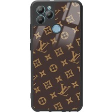 Spoyi General Mobile Gm 22 Plus Kahverengi Lv Tasarımlı Glossy Telefon Kılıfı