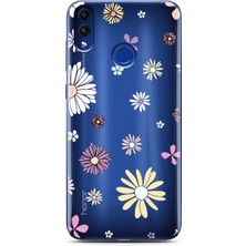 Spoyi Honor 8c Candy Floral Tasarımlı Süper Şeffaf Telefon Kılıfı