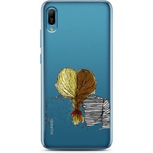 Spoyi Huawei Y6 2019 Örgü Saçlar Tasarımlı Süper Şeffaf Telefon Kılıfı