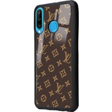 Spoyi Huawei P30 Lite Kahverengi Lv Tasarımlı Glossy Telefon Kılıfı