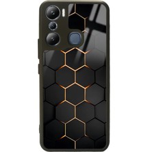 Spoyi Infinix Hot 20I Yellow Carbon Tasarımlı Glossy Telefon Kılıfı
