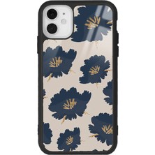 Spoyi iPhone 11 Blue Flowers Tasarımlı Glossy Telefon Kılıfı