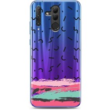 Spoyi Honor 20 Lite Brush Pattern Tasarımlı Süper Şeffaf Telefon Kılıfı