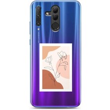 Spoyi Honor 20 Lite Nude Gül Tasarımlı Süper Şeffaf Telefon Kılıfı