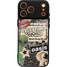 Spoyi iPhone 17 Pro Max Retro Sticker Tasarımlı Glossy Telefon Kılıfı