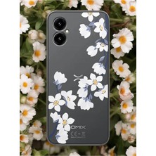 Spoyi Omix X5 Art White Flowers Tasarımlı Şeffaf Telefon Kılıfı