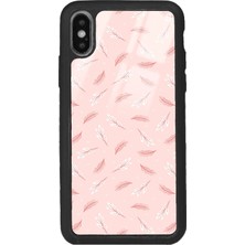 Spoyi Iphone Xs Max Pudra Yapraklı Tasarımlı Glossy Telefon Kılıfı