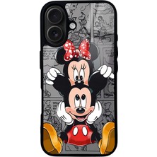 Spoyi iPhone 16 Micky And Minnie Tasarımlı Glossy Telefon Kılıfı