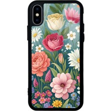 Spoyi iPhone Xs Max Kadife Yapraklar Tasarımlı Glossy Telefon Kılıfı