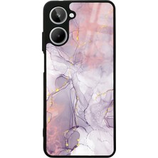 Spoyi Oppo Realme 10 Fuşya Mermer Tasarımlı Glossy Telefon Kılıfı
