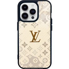 Spoyi iPhone 14 Pro Krem Lv Tasarımlı Glossy Telefon Kılıfı
