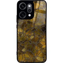 Spoyi Oppo Reno 14 Pro Kahve Geometrik Tasarımlı Glossy Telefon Kılıfı