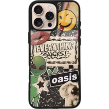 Spoyi iPhone 16 Pro Max Retro Sticker Tasarımlı Glossy Telefon Kılıfı