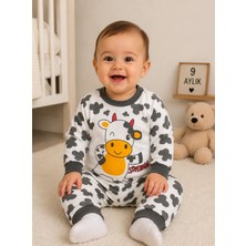Matrak Bebek Sevimli Inek Baskılı Bebek Boy Pijama Takımı
